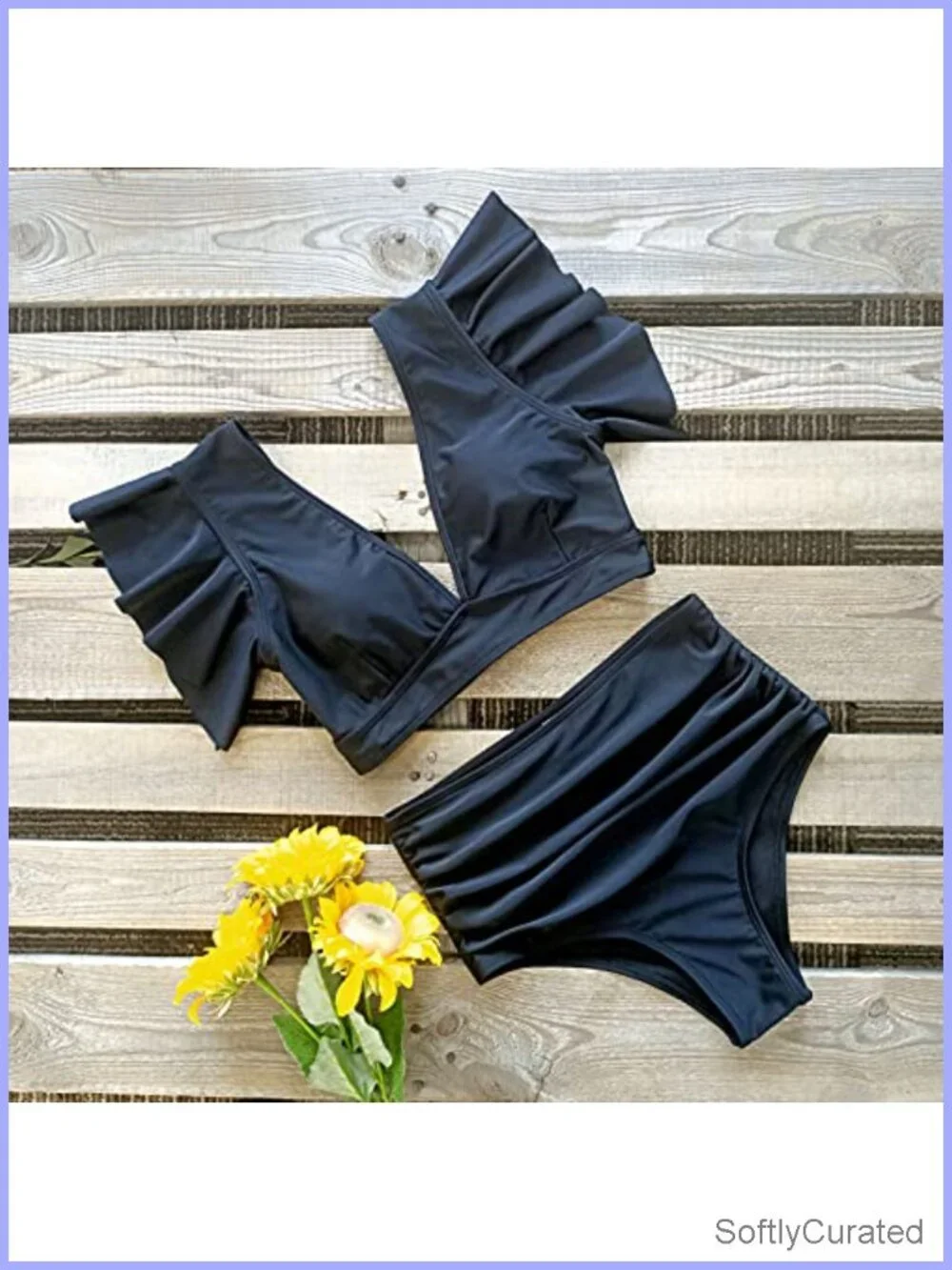 Ruffle High Waist Bikini Set with Removable Pads